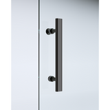 NNEDSZ Adjustable 1200x1100mm Double Sliding Door Glass Shower Screen in Black