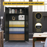 NNEDSZ Two-Door Metal Cabinet Shelf Storage for Home Office Gym