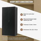 NNEDSZ Two-Door Metal Cabinet Shelf Storage for Home Office Gym