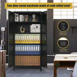 NNEDSZ Two-Door Metal Cabinet Shelf Storage for Home Office Gym