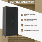 NNEDSZ Two-Door Metal Cabinet Shelf Storage for Home Office Gym