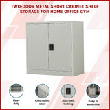 NNEDSZ Two-Door Metal Short Cabinet Shelf Storage for Home Office Gym