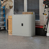 NNEDSZ Two-Door Metal Short Cabinet Shelf Storage for Home Office Gym