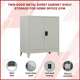 NNEDSZ Two-Door Metal Short Cabinet Shelf Storage for Home Office Gym