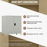 NNEDSZ Two-Door Metal Short Cabinet Shelf Storage for Home Office Gym