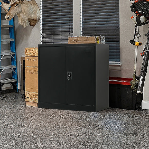 NNEDSZ Two-Door Metal Short Cabinet Shelf Storage for Home Office Gym