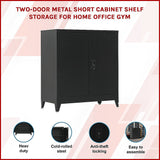 NNEDSZ Two-Door Metal Short Cabinet Shelf Storage for Home Office Gym