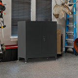 NNEDSZ Two-Door Metal Short Cabinet Shelf Storage for Home Office Gym