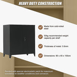 NNEDSZ Two-Door Metal Short Cabinet Shelf Storage for Home Office Gym