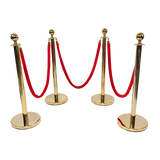 NNEDSZ 4 x Queue Barriers + 3 Ropes Exhibition Crowd Control Bollards