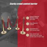 NNEDSZ 4 x Queue Barriers + 3 Ropes Exhibition Crowd Control Bollards