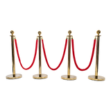 NNEDSZ 4 x Queue Barriers + 3 Ropes Exhibition Crowd Control Bollards
