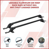 NNEDSZ Lockable Aluminium Car Roof Rack Bars Without Rail Anti Theft Luggage Carrier