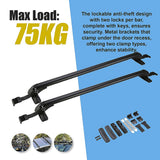 NNEDSZ Lockable Aluminium Car Roof Rack Bars Without Rail Anti Theft Luggage Carrier