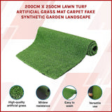 NNEDSZ 200cm x 250cm Lawn Turf Artificial Grass Mat Carpet Fake Synthetic Garden Landscape