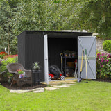 NNEDSZ 12 PCs Corrugated Roof Sheets Profile Galvanized Metal Roofing Carport Black