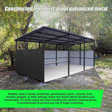 NNEDSZ 12 PCs Corrugated Roof Sheets Profile Galvanized Metal Roofing Carport Black