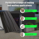 NNEDSZ 12 PCs Corrugated Roof Sheets Profile Galvanized Metal Roofing Carport Black