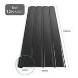 NNEDSZ 12 PCs Corrugated Roof Sheets Profile Galvanized Metal Roofing Carport Black