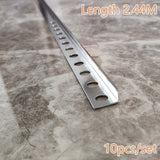 NNEDSZ 10 x Tile Trim Heavy Duty L Shaped Edge Aluminium 10mm