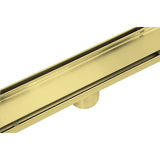 NNEDSZ 800mm Tile Insert Shower Bathroom Brushed Brass Grate Drain w/ Centre outlet Floor Waste