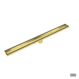 NNEDSZ 800mm Tile Insert Shower Bathroom Brushed Brass Grate Drain w/ Centre outlet Floor Waste