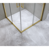 NNEDSZ Adjustable 1100x1200mm Double Sliding Door Glass Shower Screen in Gold