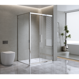 NNEDSZ Adjustable 1400x920mm Single Door Corner Sliding Glass Shower Screen in Chrome