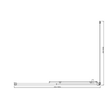 NNEDSZ Adjustable 1300x920mm Single Door Corner Sliding Glass Shower Screen in Black