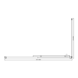 NNEDSZ Adjustable 1400x800mm Single Door Corner Sliding Glass Shower Screen in Black