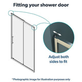 130-140cm Adjustable Wall to Wall Sliding Glass Shower Door in Chrome