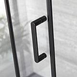 120-130cm Adjustable Wall to Wall Sliding Glass Shower Door in Black