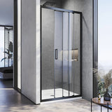 130-140cm Adjustable Wall to Wall Sliding Glass Shower Door in Black