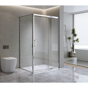 NNEDSZ 150mm Adjustable (1700x1010mm) Single Door Corner Sliding Glass Shower Screen in Chrome