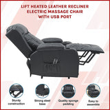 NNEDSZ Lift Heated Leather Recliner Electric Massage Chair with USB port