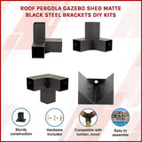 NNEDSZ Roof Pergola Gazebo Shed Matte Black Steel Brackets DIY Kits