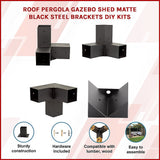 NNEDSZ Roof Pergola Gazebo Shed Matte Black Steel Brackets DIY Kits