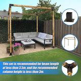 NNEDSZ Roof Pergola Gazebo Shed Matte Black Steel Brackets DIY Kits