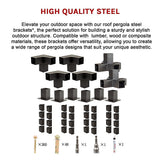NNEDSZ Roof Pergola Gazebo Shed Matte Black Steel Brackets DIY Kits