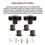 NNEDSZ Roof Pergola Gazebo Shed Matte Black Steel Brackets DIY Kits