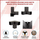 NNEDSZ Roof Pergola Gazebo Shed Matte Black Steel Brackets DIY Kits