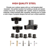 NNEDSZ Roof Pergola Gazebo Shed Matte Black Steel Brackets DIY Kits