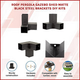 NNEDSZ Roof Pergola Gazebo Shed Matte Black Steel Brackets DIY Kits