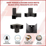 NNEDSZ Roof Pergola Gazebo Shed Matte Black Steel Brackets DIY Kits