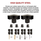 NNEDSZ Roof Pergola Gazebo Shed Matte Black Steel Brackets DIY Kits