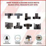 NNEDSZ Roof Pergola Gazebo Shed Matte Black Steel Brackets DIY Kits