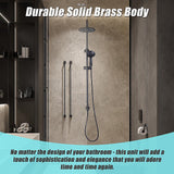 NNEDSZ WELS 8" Rain Shower Head Set Rounded Dual Heads Faucet High Pressure Hand Held