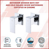 NNEDSZ Bathroom Shower Bath Hot and Cold Square Mixer WATERMARK Certified in Chrome