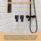 NNEDSZ Bathroom Shower Bath Hot and Cold Square Mixer WATERMARK Certified in Black