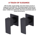 NNEDSZ Bathroom Shower Bath Hot and Cold Square Mixer WATERMARK Certified in Black
